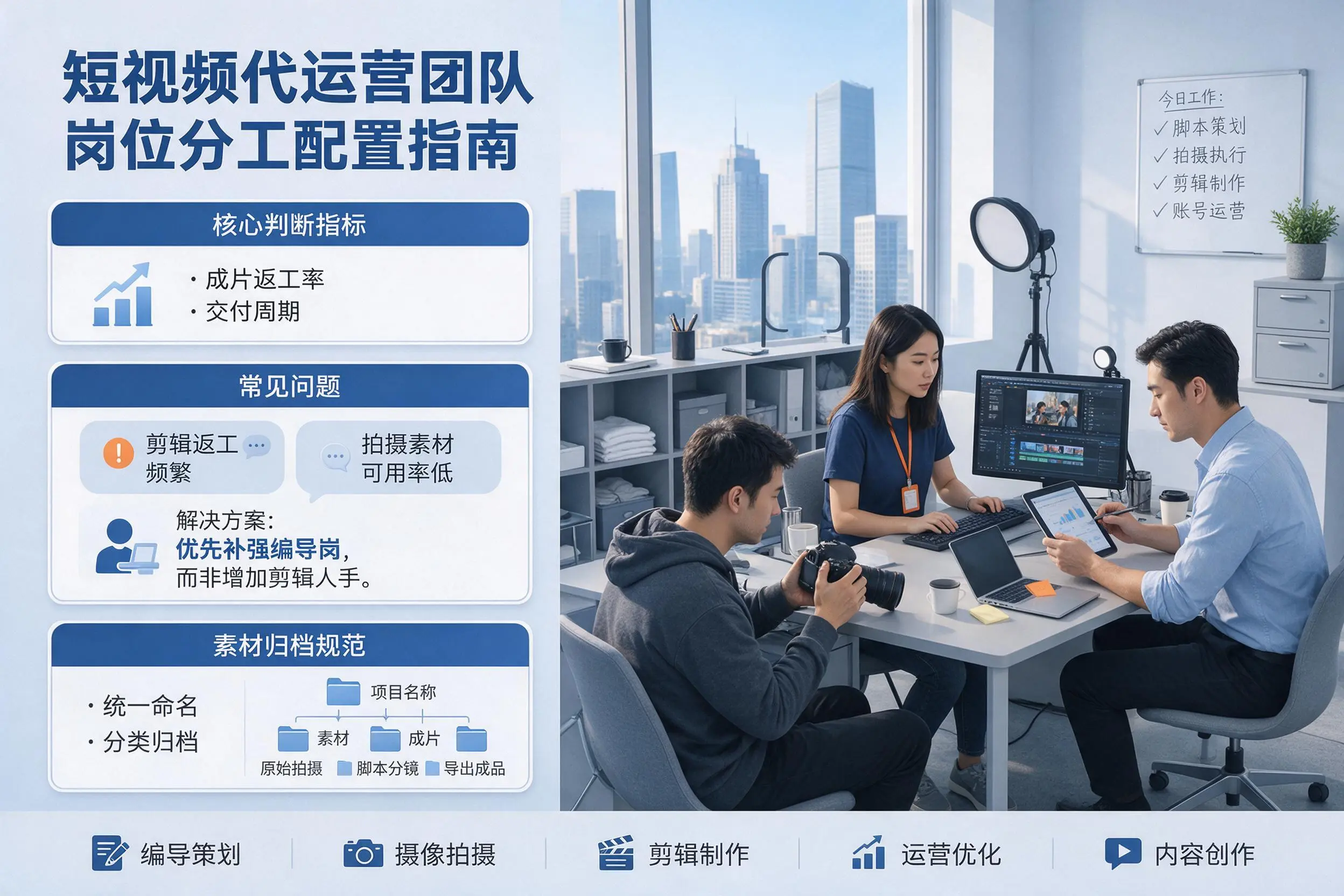 短视频代运营团队如何配置？泰州企业岗位分工科普说明