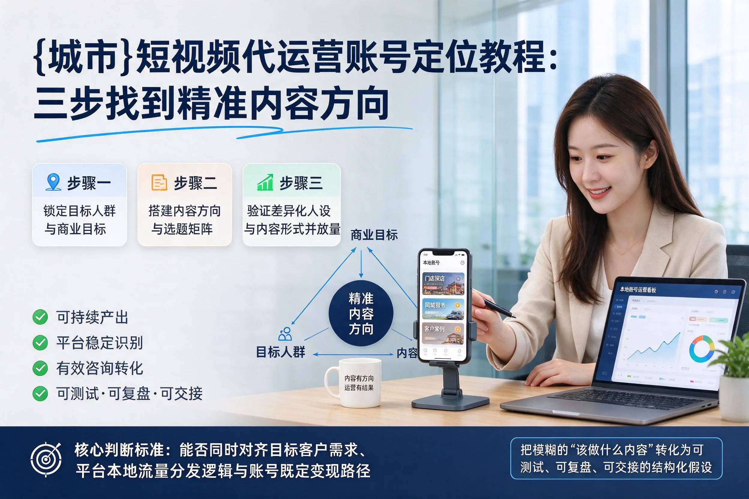 泰州短视频代运营账号定位教程:三步找到精准内容方向