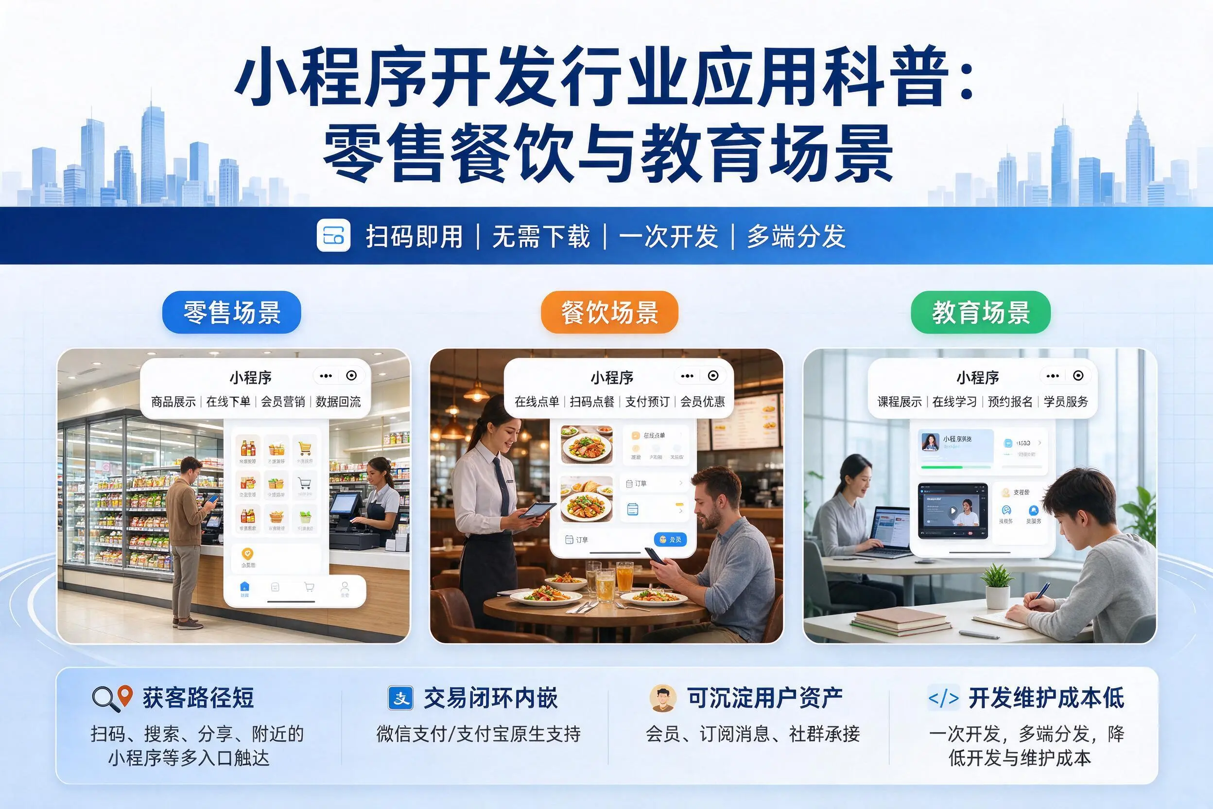 泰州小程序开发行业应用科普:零售餐饮与教育场景