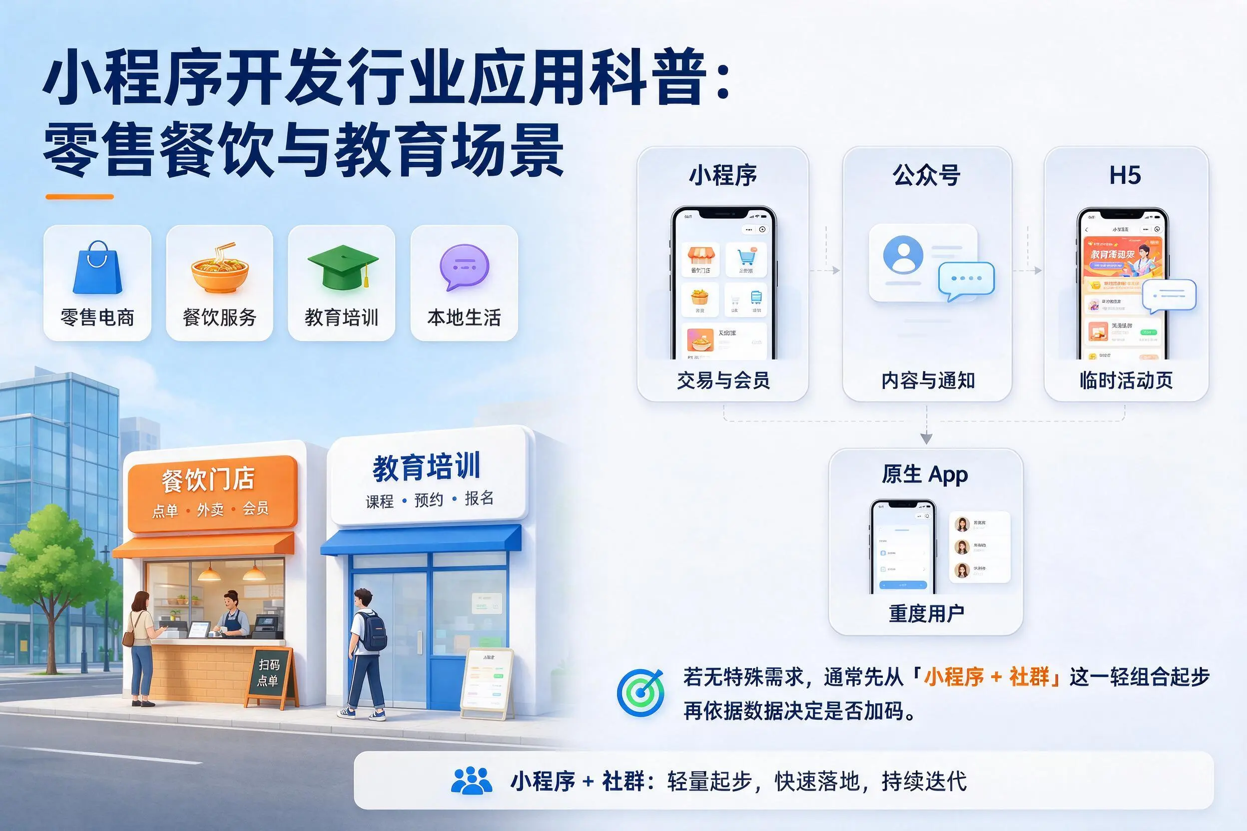 泰州小程序开发行业应用科普:零售餐饮与教育场景