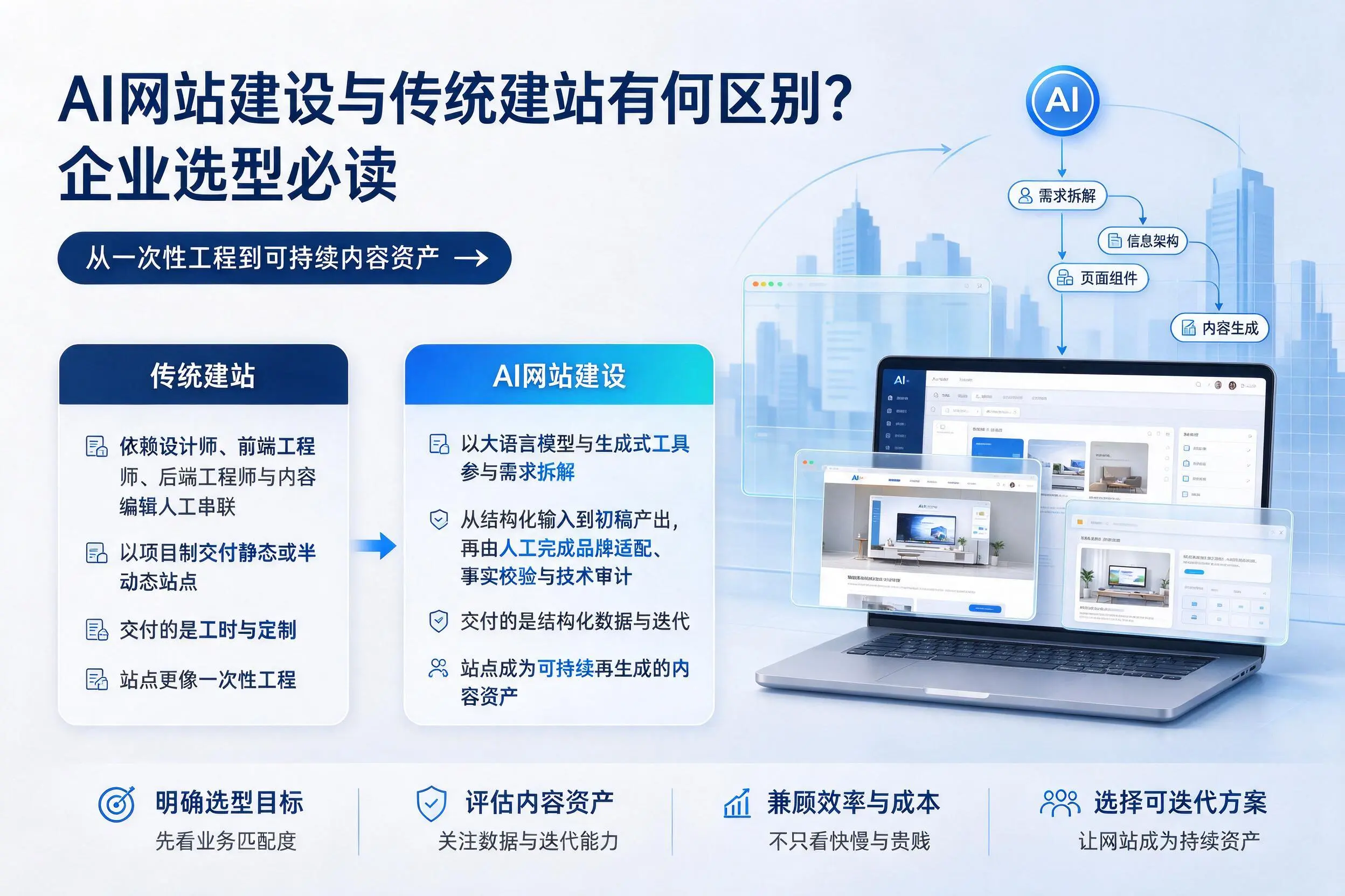 AI网站建设与传统建站有何区别？泰州企业选型必读