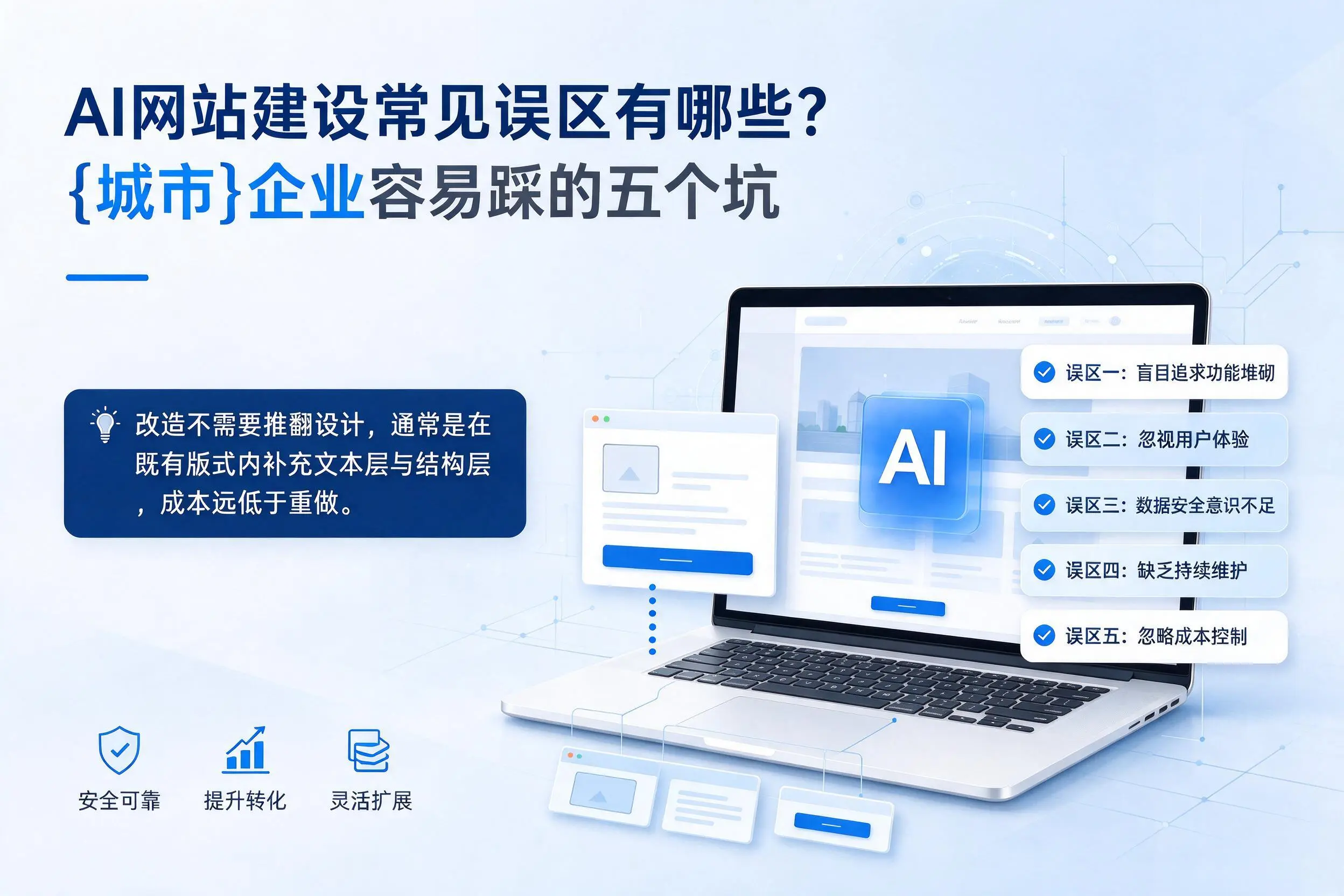AI网站建设常见误区有哪些？泰州企业容易踩的五个坑