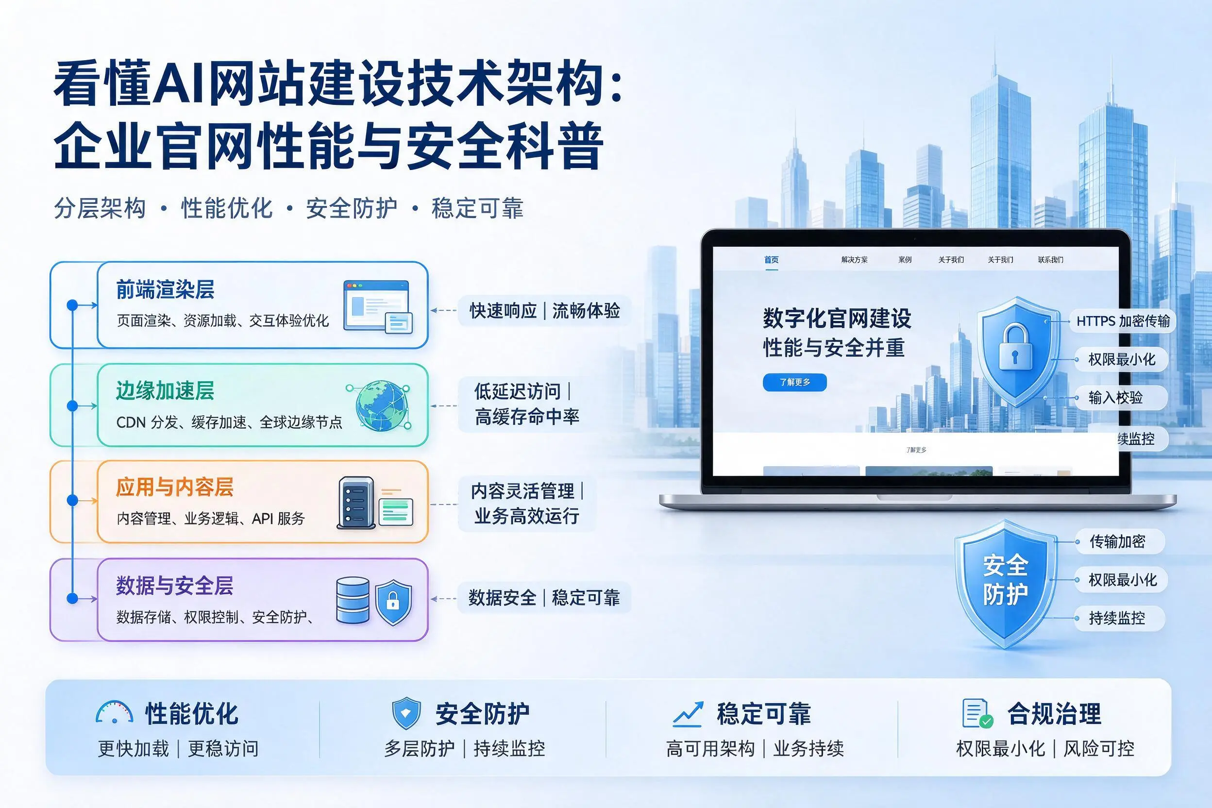 看懂AI网站建设技术架构：泰州企业官网性能与安全科普