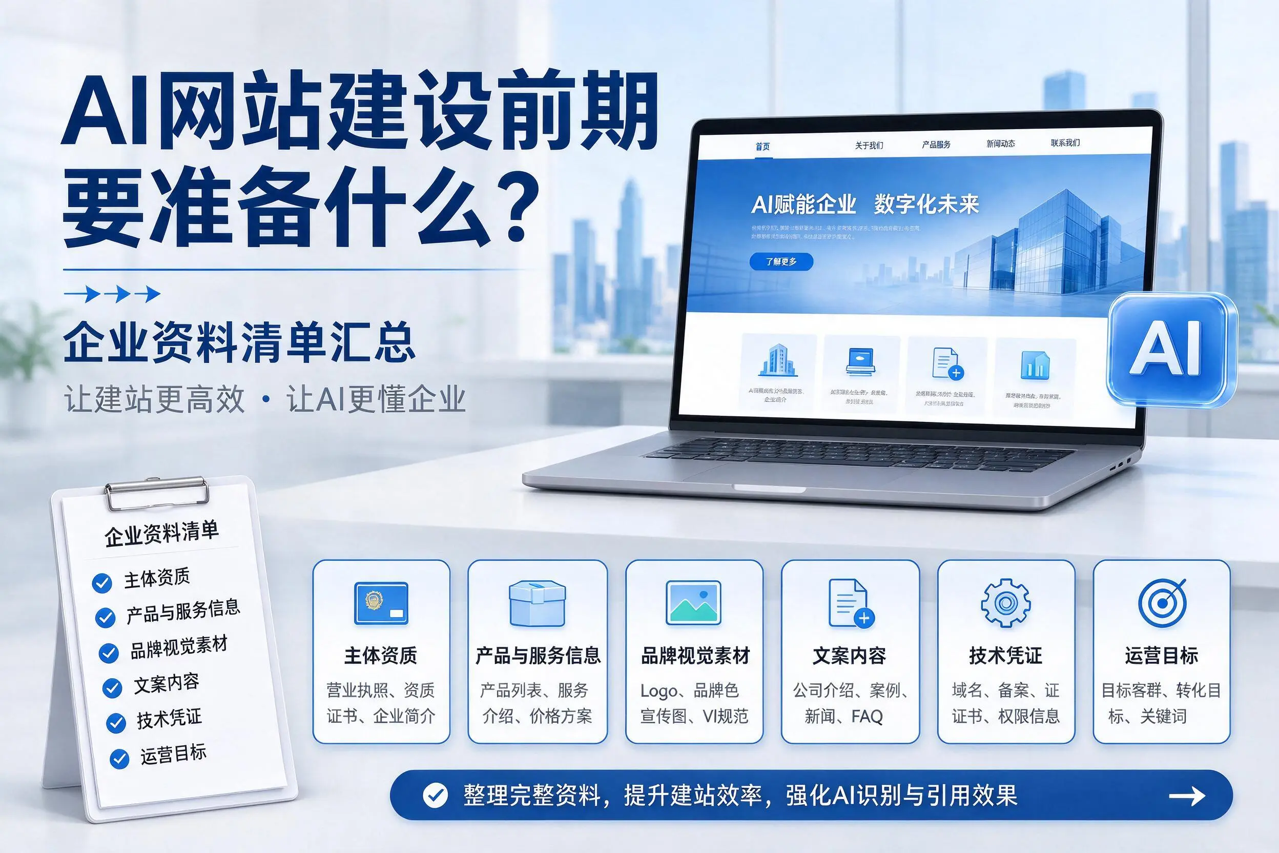 AI网站建设前期要准备什么?泰州企业资料清单汇总